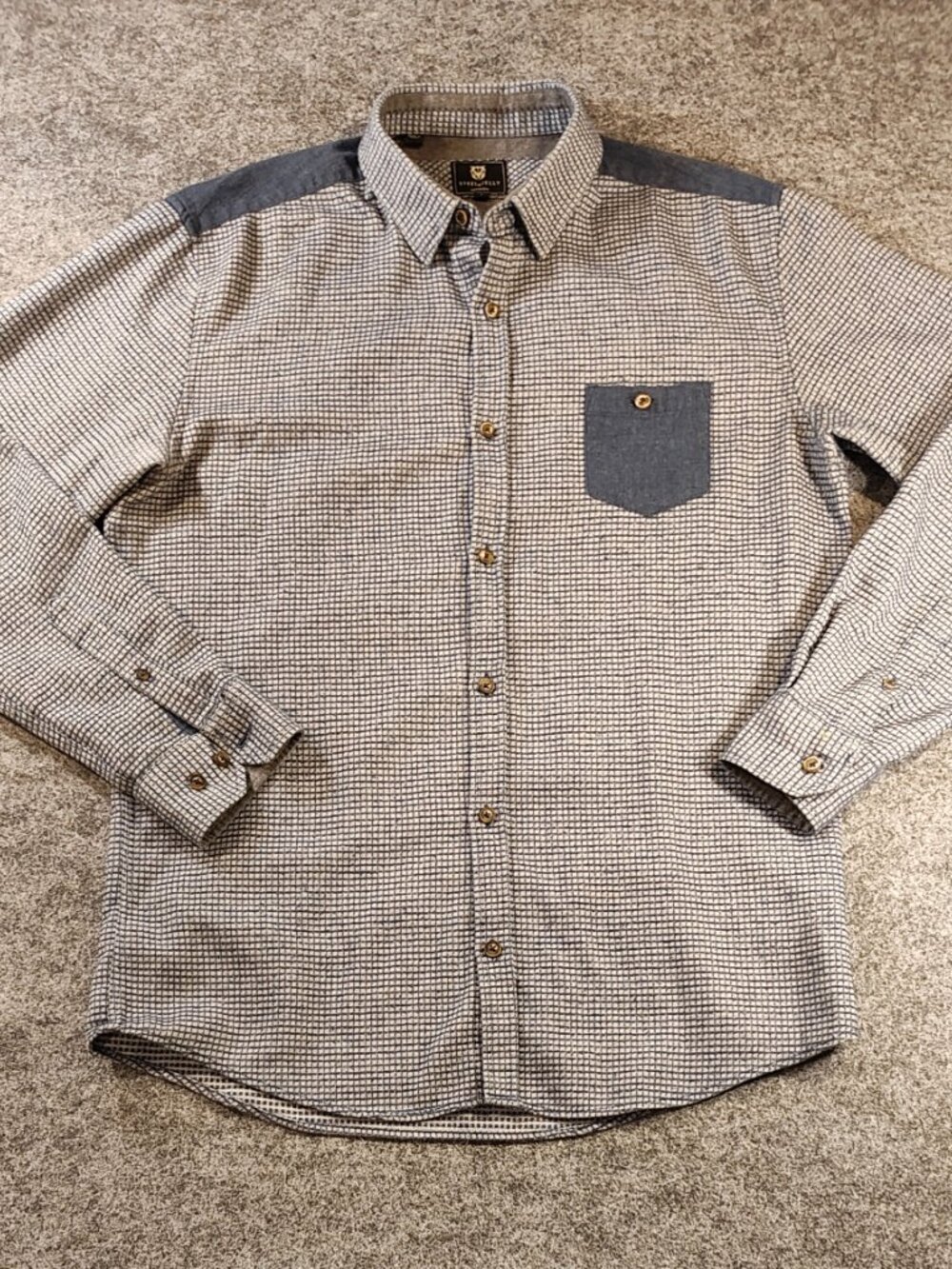 Steel & Jelly London Checkered Button‑Up Shirt (L)